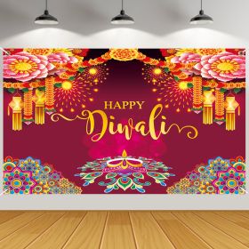 JULMELON Happy Diwali Background Banner, 59 X 35.5 Inch Backdrop Decoration, Diwali Home Wall Decoration In India, Diwali Photo Pavilion Props-Selling