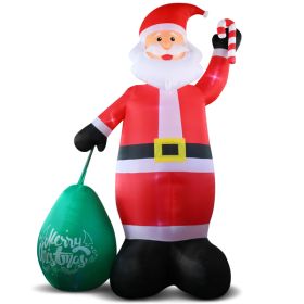 14 FT Lighted Christmas Inflatable Decoration, Giant Inflatable Santa Claus With Large Gift Bag, Blow Up Yard Decorations With Built-in LED Lights For