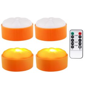 4 Pack Halloween LED Pumpkin Lights Battery Operated Halloween Decoration Lights With 2 Light Modes 4 Timer Setting Remorte Control For Party Pumpkin