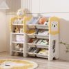 Kids Bookshelf and Toy Storage, 4-Tier Toy Organizers W/8 Removable Storage Bins, Kids Toy Storage Organizer for Study Room, Bedroom, Kids Room