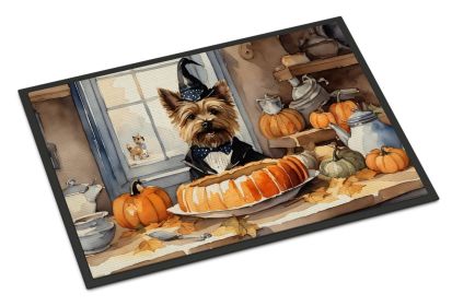 NEW Cairn Terrier Fall Kitchen Pumpkins Doormat Front Door Mat Indoor Outdoor Rugs for Entryway, Non Slip Washable Low Pile, 18H X 27W