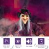 71" Life Size Hanging Talking Witch Halloween Decoration with Glowing Eyes, Creepy Voice & Hanging Loop, Durable Fabric