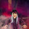 71" Life Size Hanging Talking Witch Halloween Decoration with Glowing Eyes, Creepy Voice & Hanging Loop, Durable Fabric