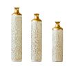 Floor metal vase modern style decoration home droplet shaped white metal vase 3-piece set gorgeous home decoration large glazed metal vase