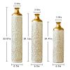 Floor metal vase modern style decoration home droplet shaped white metal vase 3-piece set gorgeous home decoration large glazed metal vase