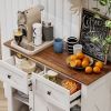 39" Sliding Barn Door Buffet Sideboard Storage Cabinet Coffee Bar with Storage and 2 Drawers, Coffee Storage Cabinet for Dining Room, Living Room