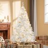 HOMCOM 6ft White Christmas Tree Pre Lit PVC with Metal Stand 250 Warm White LED 1000 Tips for Home Decoration