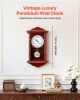 Grandfather Clock Vintage Pendulum Wall Clock 18 in with Quartz Movement