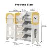 Kids Bookshelf and Toy Storage, 4-Tier Toy Organizers W/8 Removable Storage Bins, Kids Toy Storage Organizer for Study Room, Bedroom, Kids Room