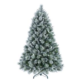 4FT Snow Flocked Christmas Tree Premium Artificial Christmas Tree With 404 Mixed PE Leaves & Tips, Small Realistic Full Pine Unlit Faux Xmas Tree With (Option: 4FT)