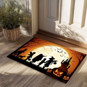 Halloween Pumpkin Ghost Home Decor Doormat, Suitable for Entrance, Bedroom, Living Room, Bathroom, Kitchen, Absorbent and Non-Slip Rug (Color: SJR-71, size: 15.75in*23.62in/40cm*60cm)