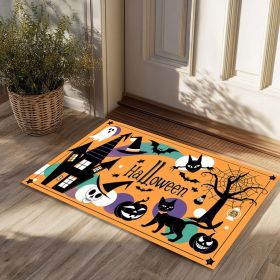 Halloween Pumpkin Ghost Home Decor Doormat, Suitable for Entrance, Bedroom, Living Room, Bathroom, Kitchen, Absorbent and Non-Slip Rug (Color: SJR-68, size: 15.75in*23.62in/40cm*60cm)