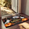 Halloween Pumpkin Ghost Home Decor Doormat, Suitable for Entrance, Bedroom, Living Room, Bathroom, Kitchen, Absorbent and Non-Slip Rug