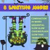 Halloween Lighted Garden Flag for Outside, Led Solar Yard Flag 8 Modes Witch Feet Shape Flag