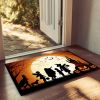 Halloween Pumpkin Ghost Home Decor Doormat, Suitable for Entrance, Bedroom, Living Room, Bathroom, Kitchen, Absorbent and Non-Slip Rug