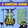 Halloween Lighted Garden Flag for Outside, Led Solar Yard Flag 8 Modes Witch Feet Shape Flag