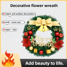 1 Piece Of 24-inch Bell-style Christmas Wreath, With Warm Light And Colored Light Options Available (Option: 60cm-Yellow)