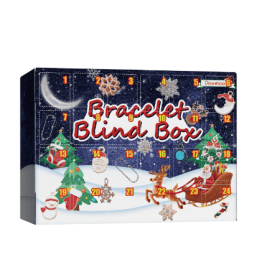 Dowmoo Christmas Advent Calendar Diy Bracelet Blind Box 24 Grid Calendar Bell Accessory Blind Box (Option: 3pcs)