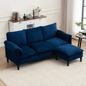 Convertible Combination Sofa Sofa L-Shaped Sofa With Footstools With Storage, Beige Sofa For Living Room  Living Room Bedroom Office Small Space (Option: Dark Gray)